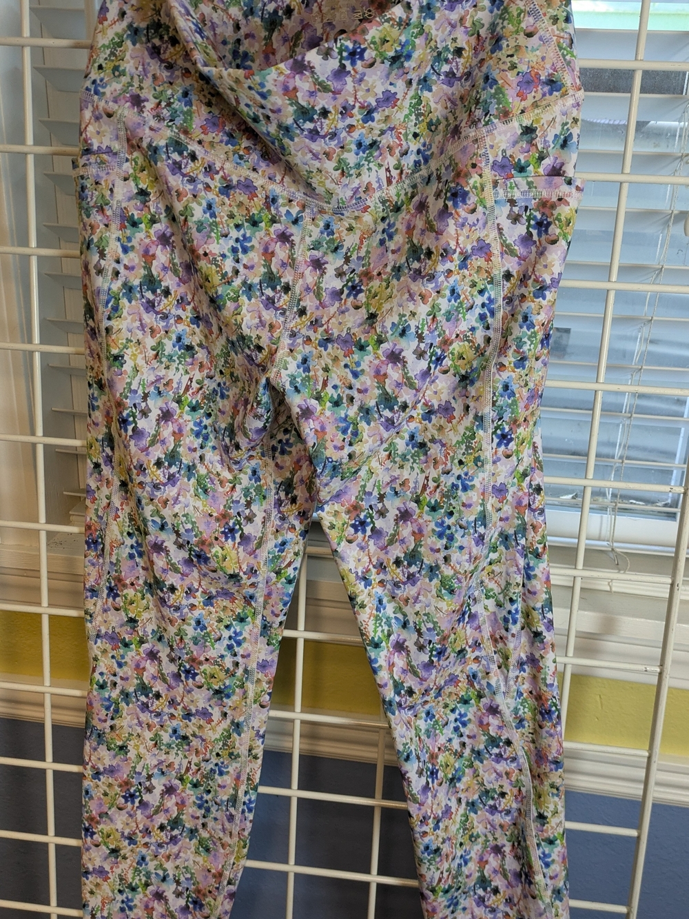 Women's Floral Watercolor Print Leggings With Pockets
